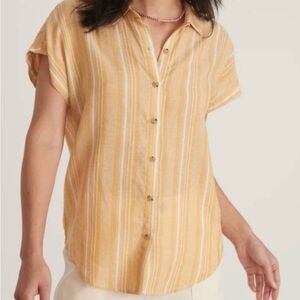 Marine Layer Mustard Striped Button Down Shirt